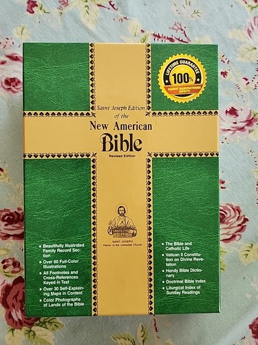 St. Joseph Edition New American Bible 1986 Illustrated Burguny Leather Nw in Box