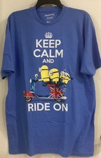 Kids Minions Illumination Blue Short Sleeve T Shirt With Graphic Size Large NEW