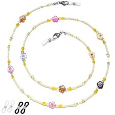 Glasses Chain for Women Beaded Eyeglass Chain Stylish Eyeglass Strap Eye Yellow