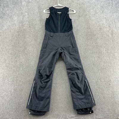 Reima Tec High Bib Overalls 10Y Black Gray Insulated Snowmobile Pants Convert