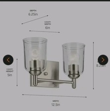 Kichler 45573 Shailene 2 Light 13"W Vanity Light - Nickel