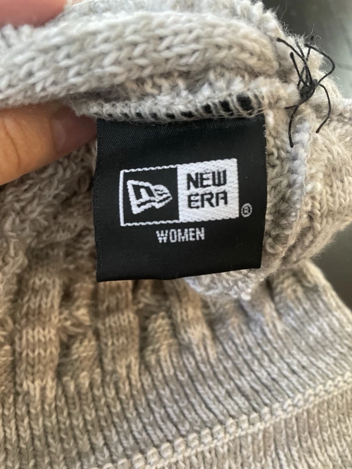 NFL Washington Commanders women Grey cable knit Beanie with Pom Pom  - Image 4 of 4