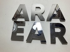 Vintage Reclaimed Chromed Metal Shop Letters Architectural Salvage