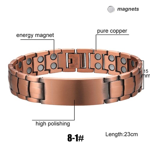 Männer Magnetische Gesundheit Armband Reinem Kupfer Power Energie Armband Für Mä - Picture 11 of 11