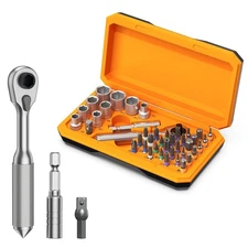 Criacr Screwdriver Kit, 42 in 1 Ratchet Screwdriver Socket, Ratchet Torque Wr...