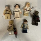 Star Wars Lego Mini Figures Lot Of 6 Jan, Leia, Chewie, Obi One, Etc