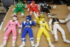 Vintage 1994 Mighty Morphin Power Rangers Full set of 7 Plush 18" Red Pink White