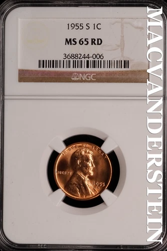 1955-S Lincoln Wheat Cent - NGC MS 65 RD - Scarce  No Reserve  #SLK411