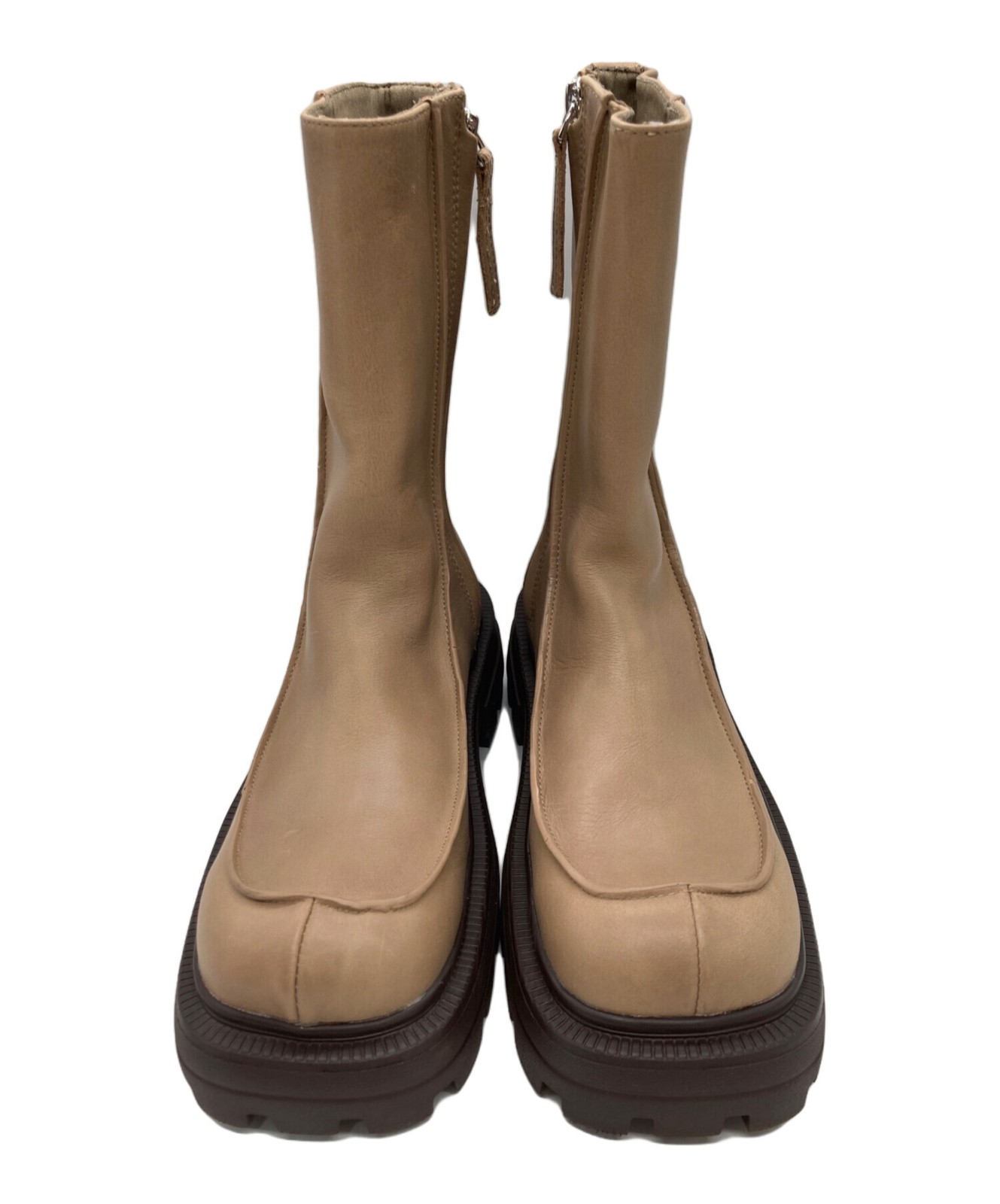 Ameri SHARK SOLE SQUARE BOOTS/ Beige/ Size M (23.… - image 2