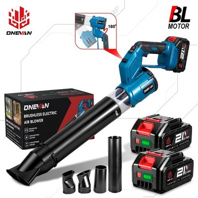 ONEVAN Bürstenlos Bläser Turbogebläse 21V Turbo Luftgebläse Handgebläse w/2 Akku