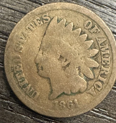 1861 Indian Head Cent, Tough Date, Free shipping AG