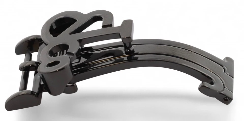 NUEVO - Hebilla de despliegue de acero inoxidable negra genuina JACOB & Co. - 18 mm Foto 4 de 4