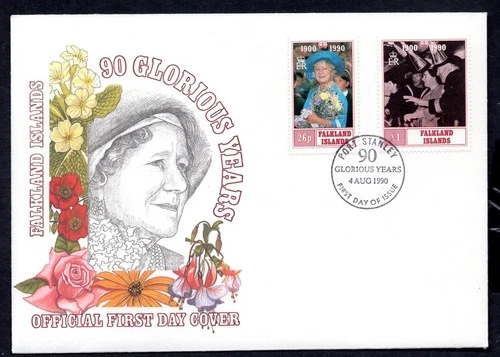 Falkland Islands - 1990 Queen Mother 90 Glorious Years First Day Cover