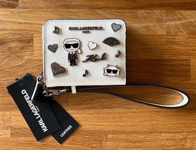 KARL LAGERFELD Paris Small Women's Wallet Winter White Pins
