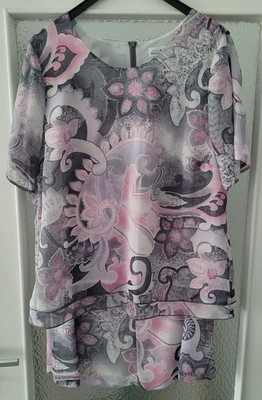 Schicke 2-Teiler Kombi von Atelier Creation,zart rosa-graues Muster, Grösse 44