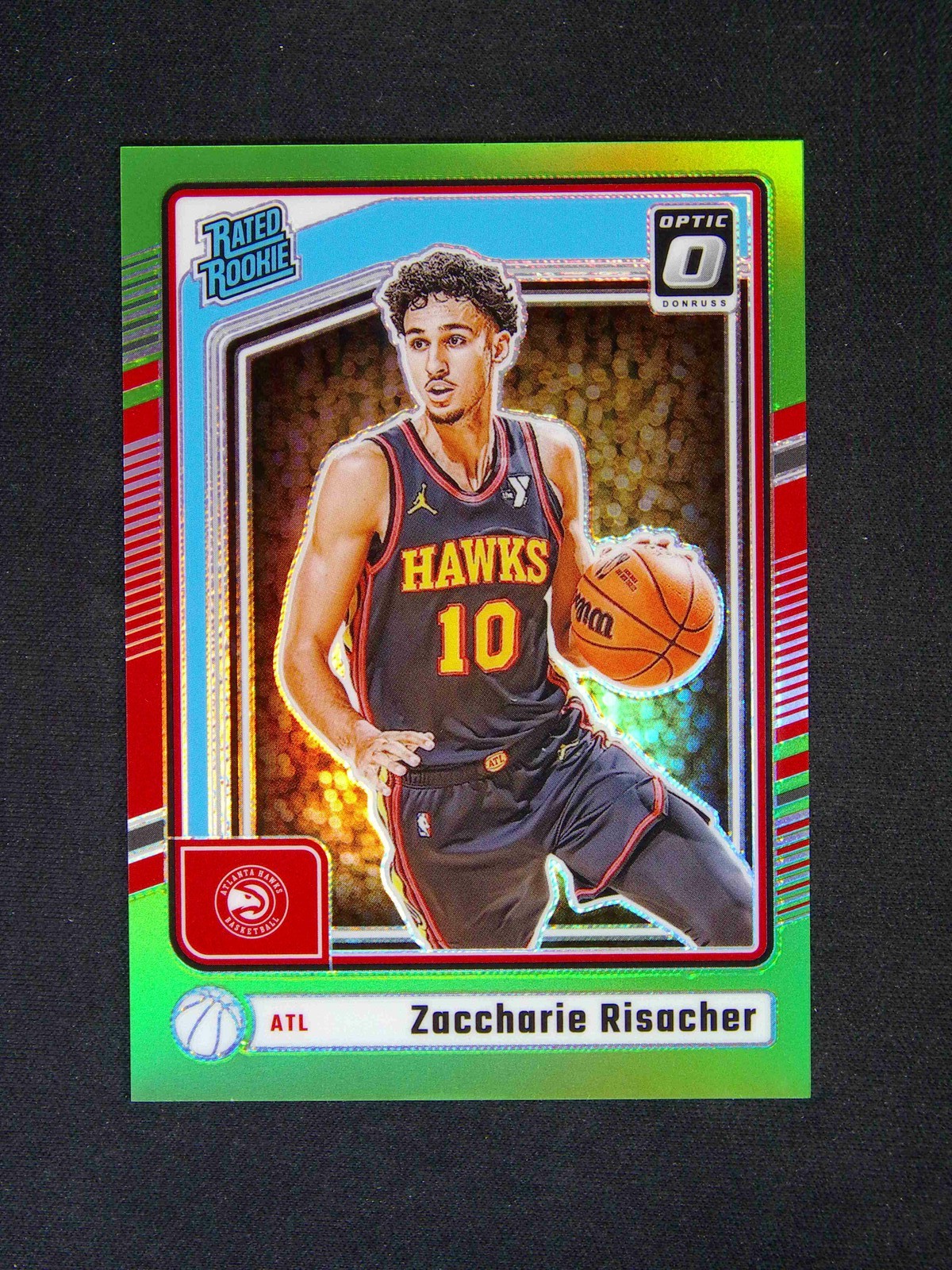 2024-25 Panini Donruss Optic Zaccharie Risacher #268 RC Rated Lime Green /149