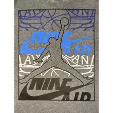 Nike Jordan Jumpman Graphic Hoodie Sweatshirt Youth Medium Gray Blue
