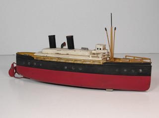 ca1900 IVES BLAKESLEE TIN WINDUP TOY OCEAN LINER / STEAMSHIP / PASSENGER SHIP