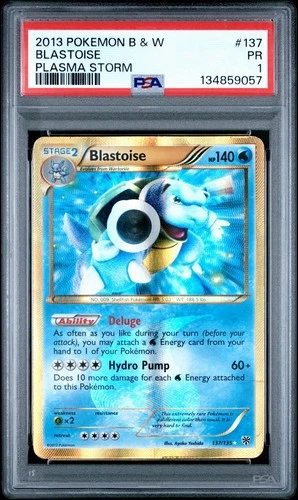 PSA 1 Blastoise Black & White Plasma Storm Holo Foil 137/135 2013 Pokemon PR