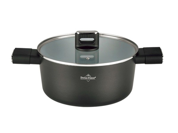 Top Kochtopf Mit Glasdeckel Ø28 Antihaft Induktion Swiss Haus SH-SCC28B-image