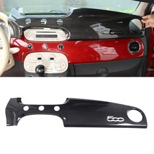 Real Carbon Fiber Central Dashboard Panel Cover For Fiat 500 Abarth 2007-2015