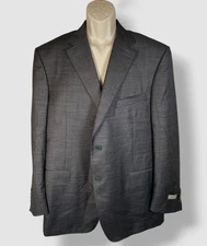 Canali Men's Gray Siena Sharkskin Classic-Fit Suit Separate Jacket Size 62R