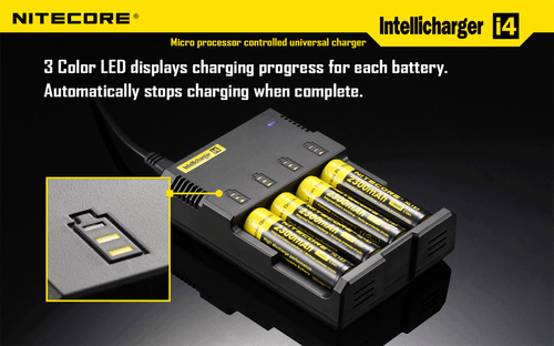 NUEVO PAQUETE DE 10 Cargador Intellicharge nitecore i4 - Venta al por mayor 18650 Li-ion NiMh - Imagen 5 de 6