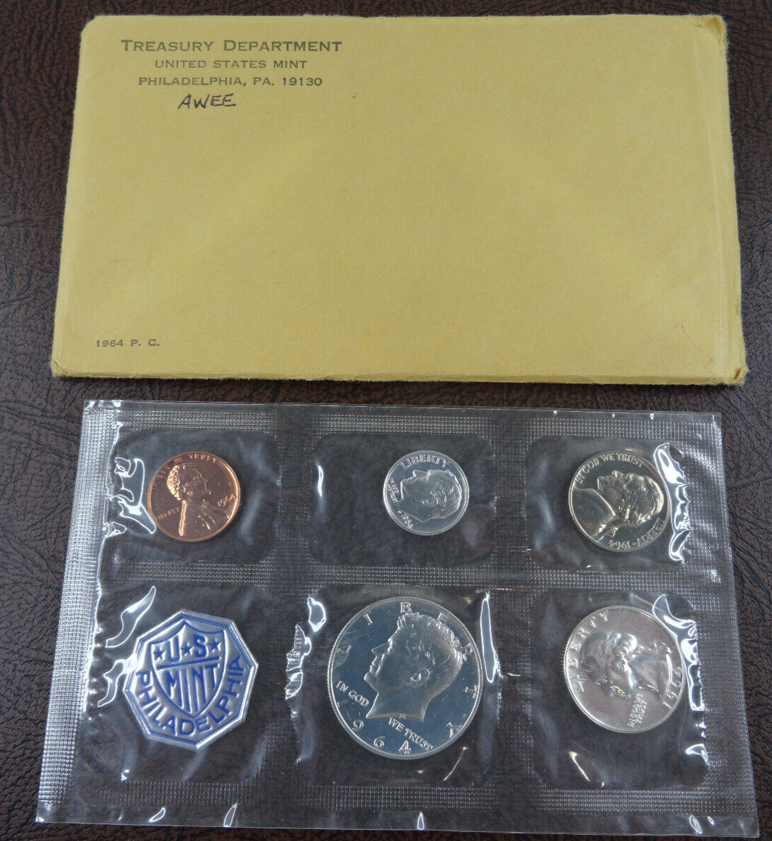 1964 US Mint Proof Set Type 1 Reverse Kennedy Half Dollar Variety