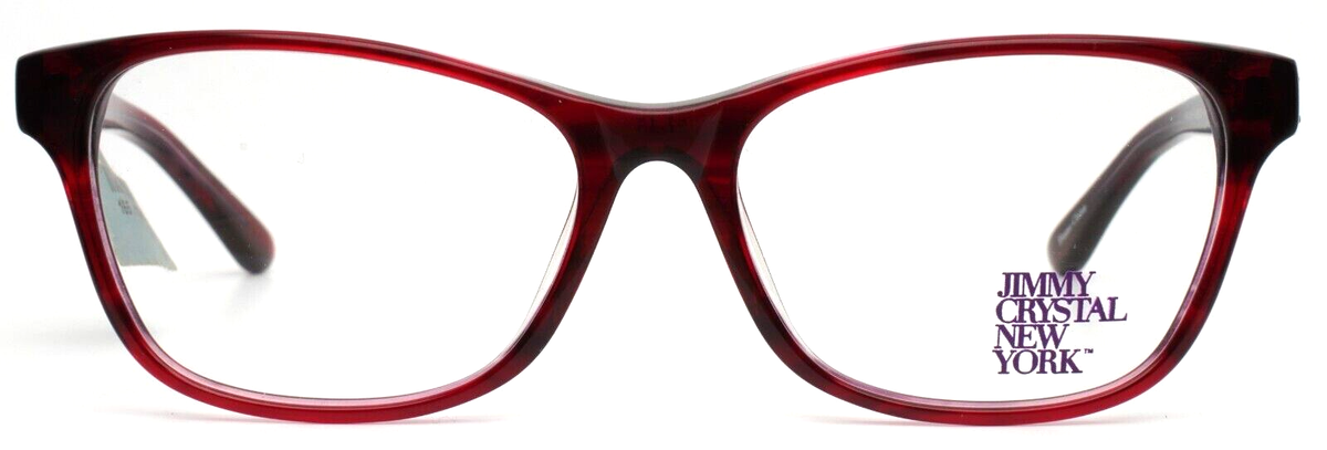 JIMMY CRYSTAL Bordeaux Magenta Womens Semi Cat Eye Full Rim