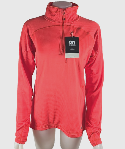 NWT - Outdoor Research Womens VIGOR 1/4 Zip Orange Fleece Pullover Top Sz M