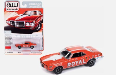 1969 Pontiac Firebird Royal Bobcat  Race Car Red  *RR* Auto World Premium 1:64