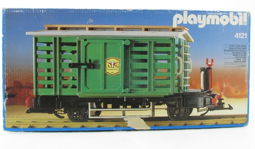 PLAYMOBIL 4121 Viehwaggon in Box Waggon für Steaming Mary Western Lok Eisenbahn - 第 3/17 張圖片