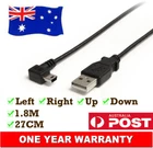 USB 2.0 A to Mini B Right Left Up Down Angle Male Cable Adapter Charger Short AU
