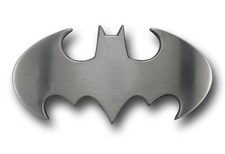 Batman belt buckle Halloween Costume DIE CUT SILVER CHROME ORIGINAL Comics Men