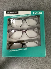 Design Optics By FG Women's Full Frame Reading Glasses Square-3 Pk +2.00 M56E