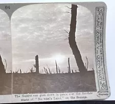 WW1 Stereoview Card 3D Photo Sunset No Mans Land Somme Realistic travels