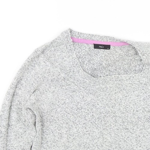 M&Co Womens Grey Scoop Neck Acrylic Blend Jumper Size 12 - Picture 8 of 12