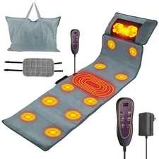 Electric Heated Massage Mat Full Body Neck Back Heating Pad Massage Chair Pad