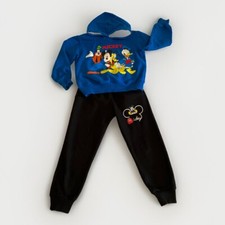 Mickey and Friends 2 Piece 8 Y/o Boys Sweat Pants Hoodie Set Blue Black