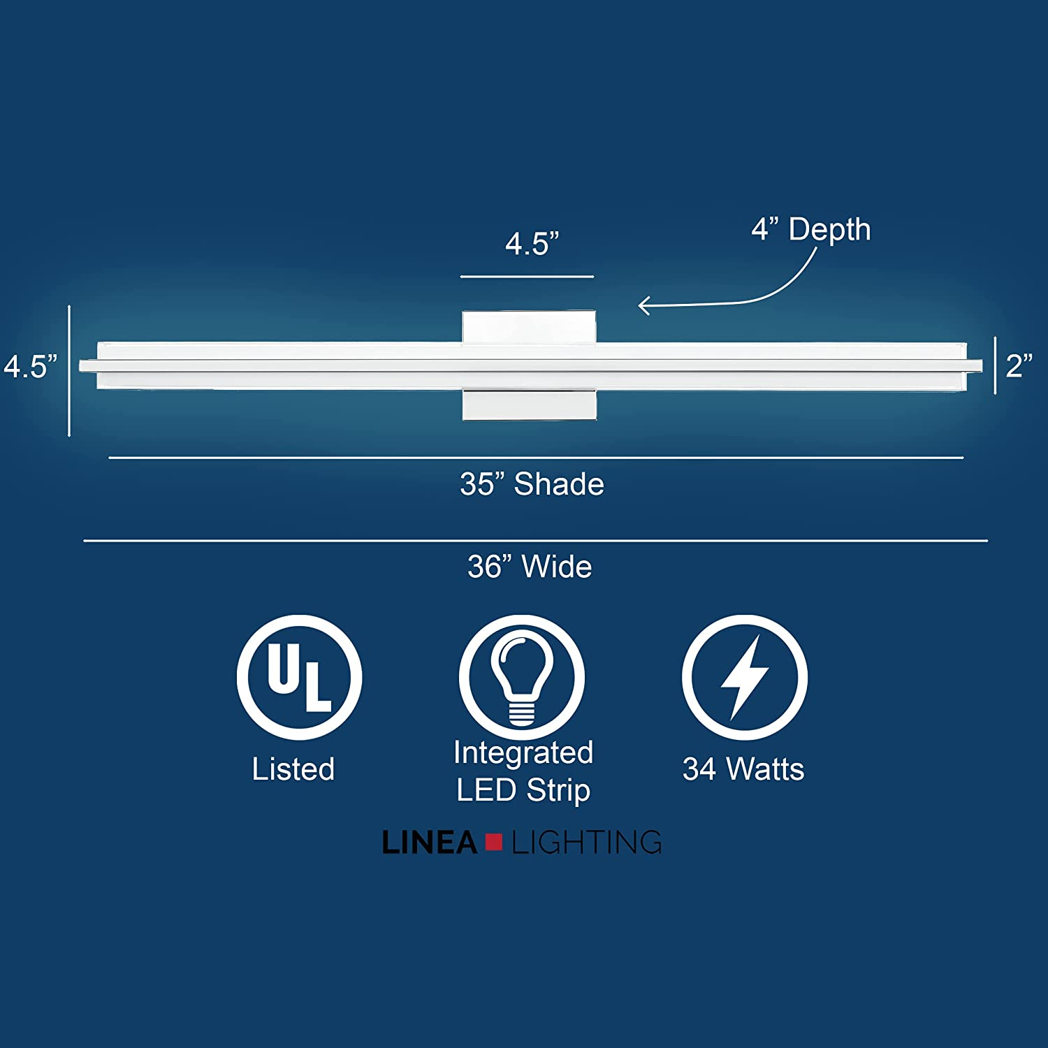 Dario 36 Inch LED Vanity Light Bar Bathroom Lights over Mirror and