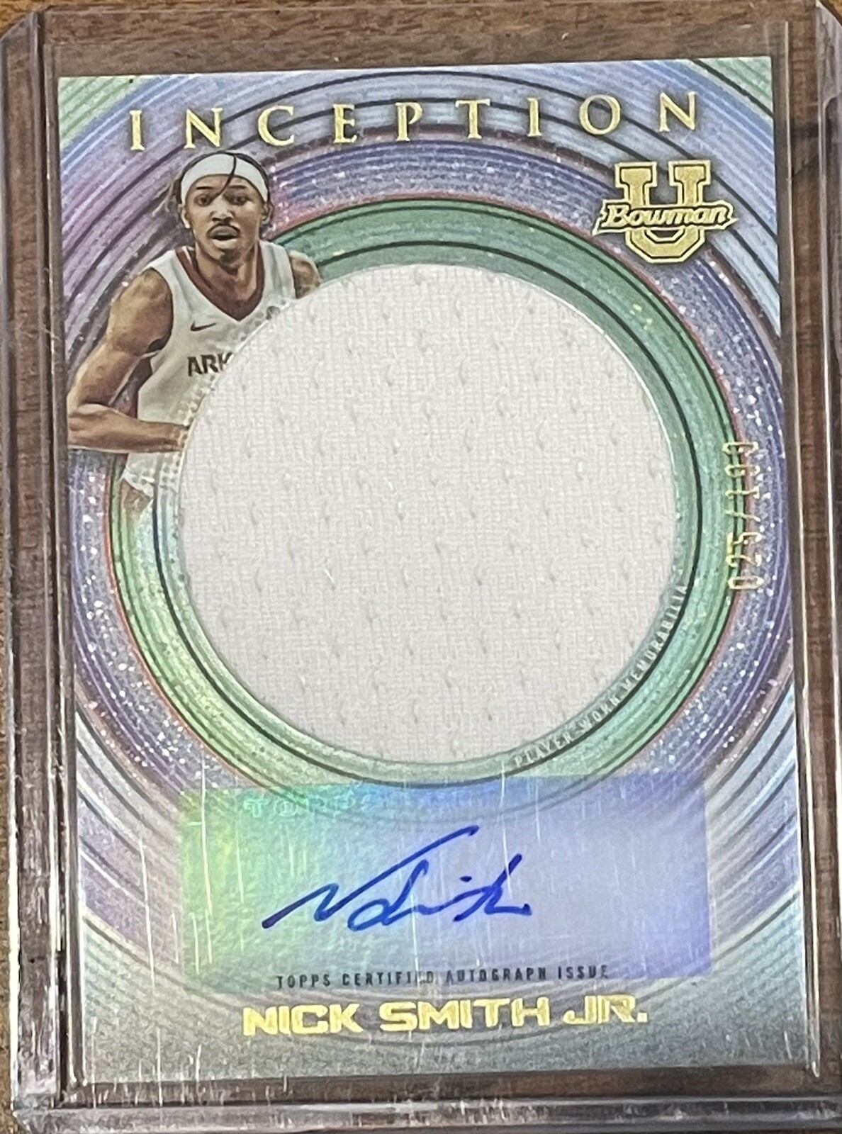 2023 Bowman U Inception Nick Smith Jr. Jumbo Relic Autograph #IAJR-NS Hornets