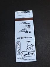 Vintage Wisconsin Matchbook “DeRango Pizza King - Tony & Cesare Tenuta” Racine