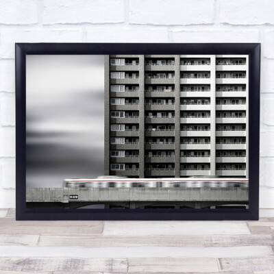 Block Of Flats Express Tsukuba Speeding Train Motion Wandkunstdruck