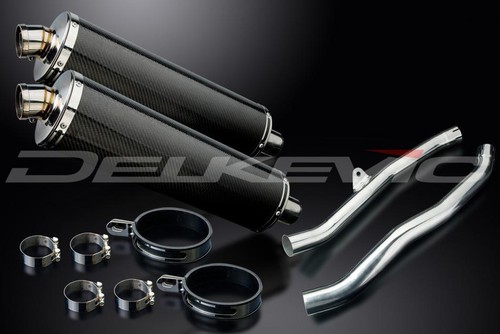 KAWASAKI ZZR1400 NINJA 2006-2007 450mm OVAL CARBON BSAU SILENCER EXHAUST KIT - Picture 4 of 4
