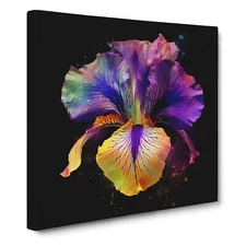 Iris Flower Digital Art Canvas Wall Art Print Framed Picture Decor Dining Room