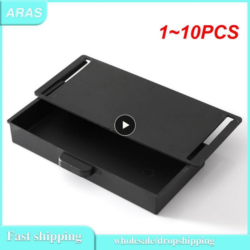 1-10PCS Self-Adhesive Under Desk Storage Box Drawer Organizer for Stationery Pens