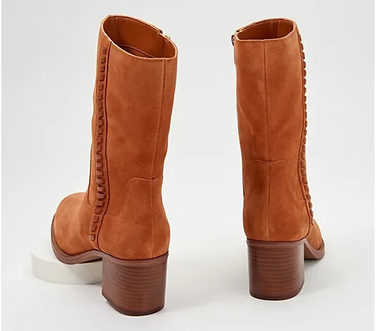 Vince Camuto Mid-Shaft Suede Boots-Zelcinna-Tortilla-7.5M-NEW