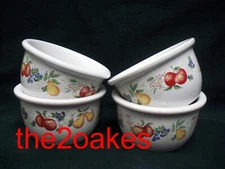 4 Corelle CHUTNEY Ramekins Stoneware 7 oz Dessert Bowls Custard Cups
