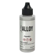 Ranger, Tim Holtz, Alcohol Ink, Alloy Metallic, Foundry Ink, 2 fl oz, Silver Ink