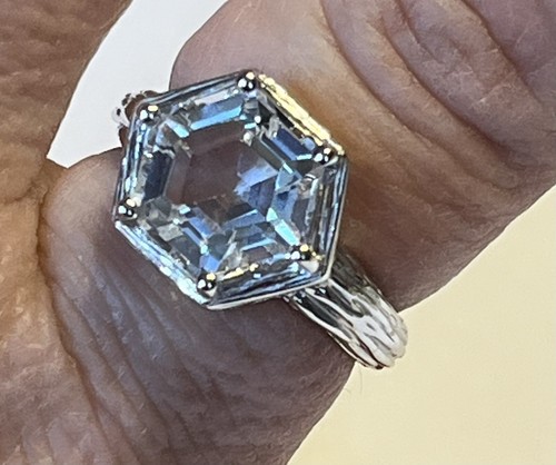 NWOT OR PAZ STERLING SILVER 925 HEXAGON CLEAR QUARTZ RING SZ 8 ISRAEL PZ - Picture 6 of 8